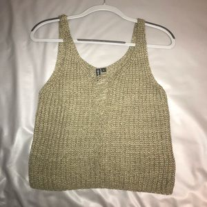 Olive Green crochet cropped tank top